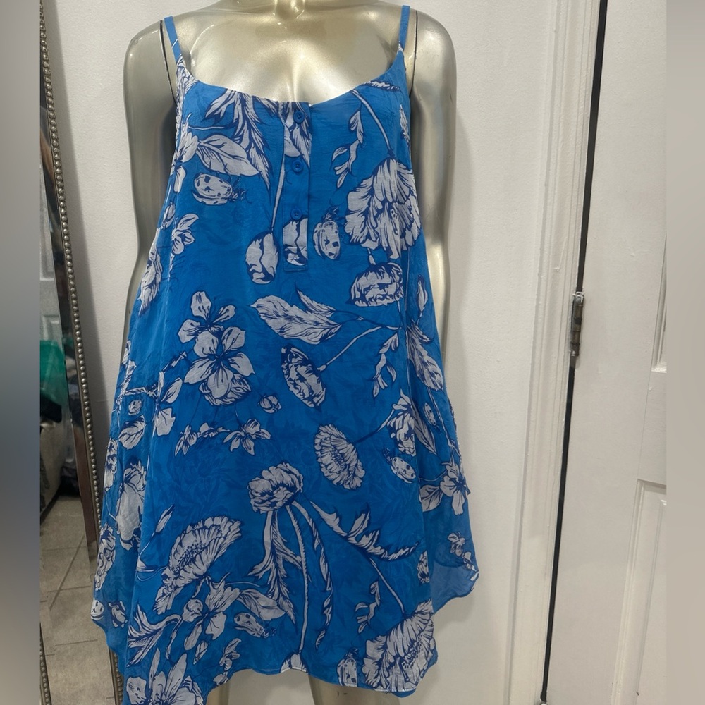 Alice + Olivia Vibrant Blue Floral Mini Dress